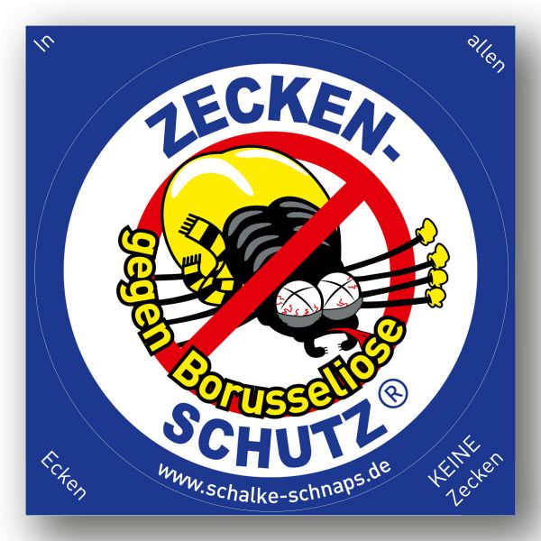 10 x Schalke-Schnaps &quot;Aufkleber Zeckenschutz&quot;