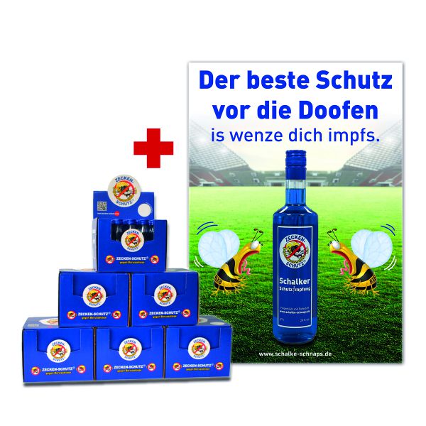 Schalke-Schnaps Kumpelbox &quot;Zeckenschutz gegen Borusseliose&quot;