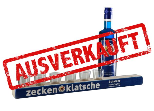 Schalke-Schnaps Zeckenklatsche mit Impfbuddel