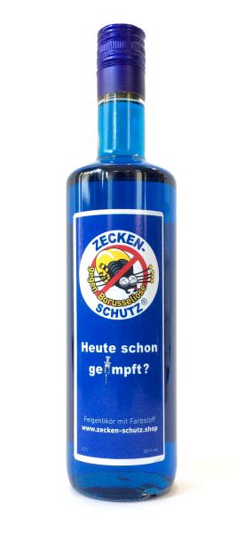 Schalke-Schnaps 0,7 Liter Flasche &quot;Zeckenschutz gegen Borusseliose&quot;